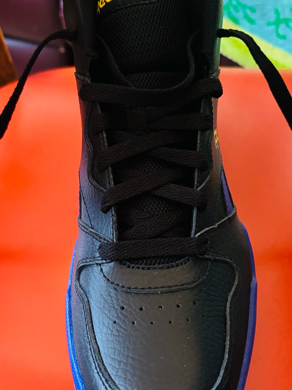 Reebok Kids Black Sneakers with Blue Trim
